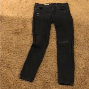 Light black skinny ankle jeans by AG